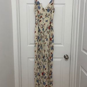 Long maxi romper with front leg slits